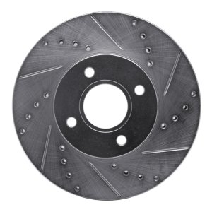 Ford Focus Brake Rotor (1) - Front Right - R1 Concepts - Drilled & Slotted - Silver - `05-`12